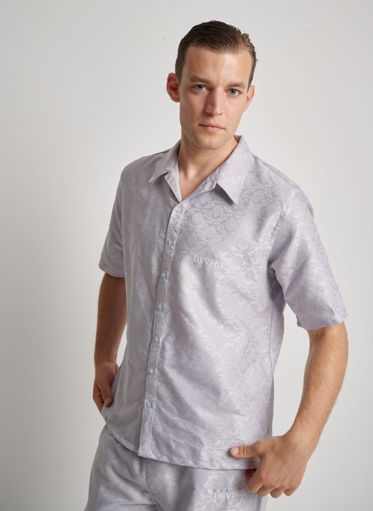 DEVEGE Haute Platinum Jacquard Shirt
