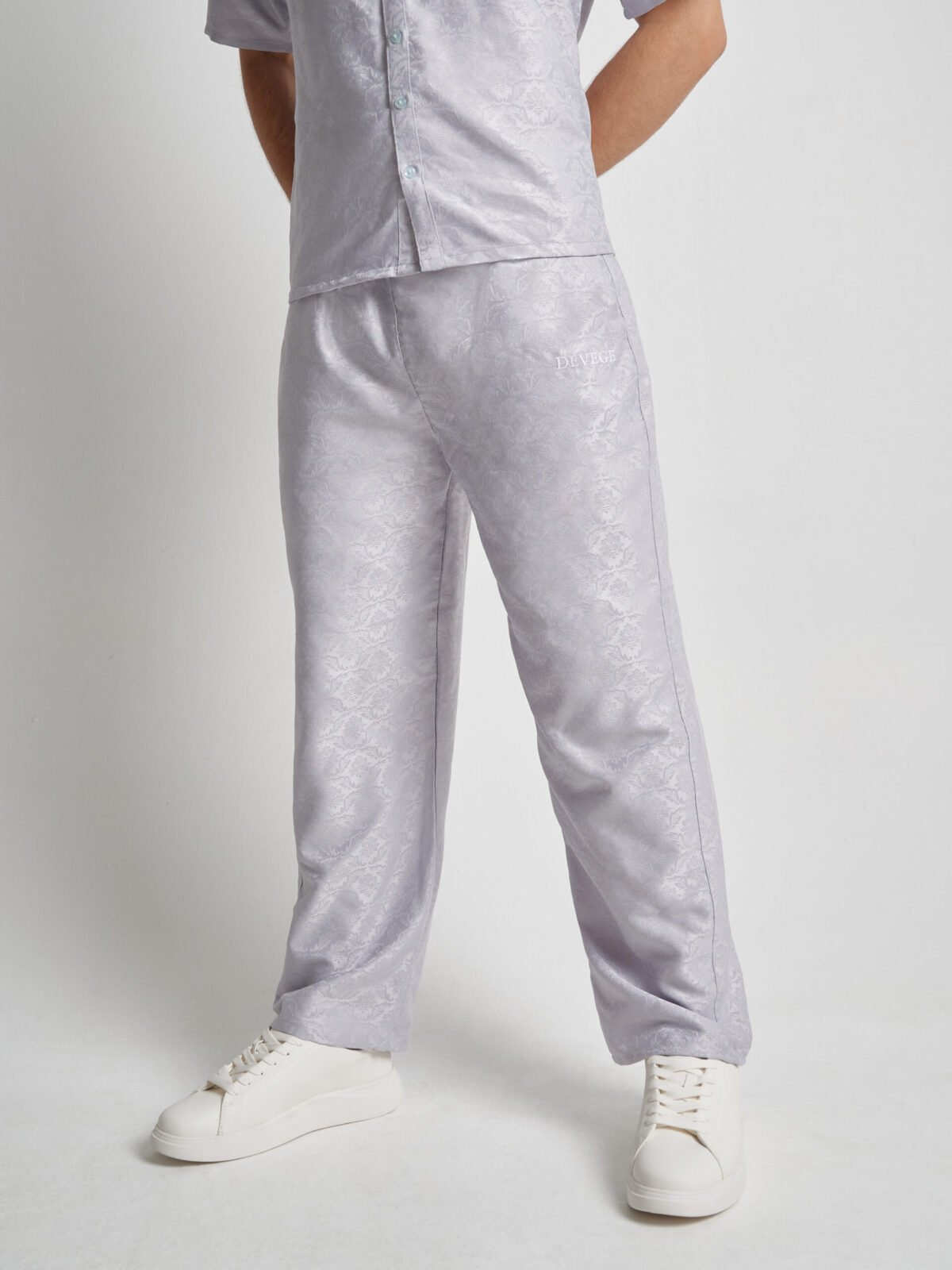 DEVEGE Haute Platinum Jacquard Pants